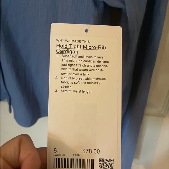 Blue Ribbed Button-Up Cardigan - Picture 4 of 5